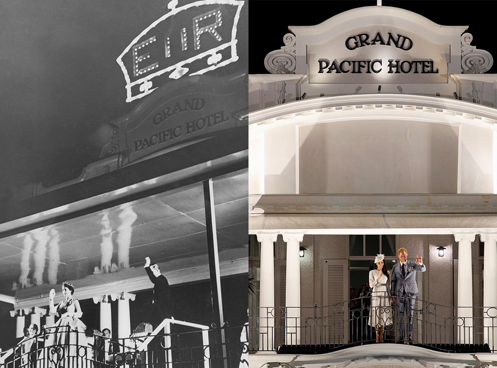 Queen Elizabeth, Prince Phillip, Meghan Markle, Prince Harry, Grand Pacific Hotel, Fiji, Zoomed Out